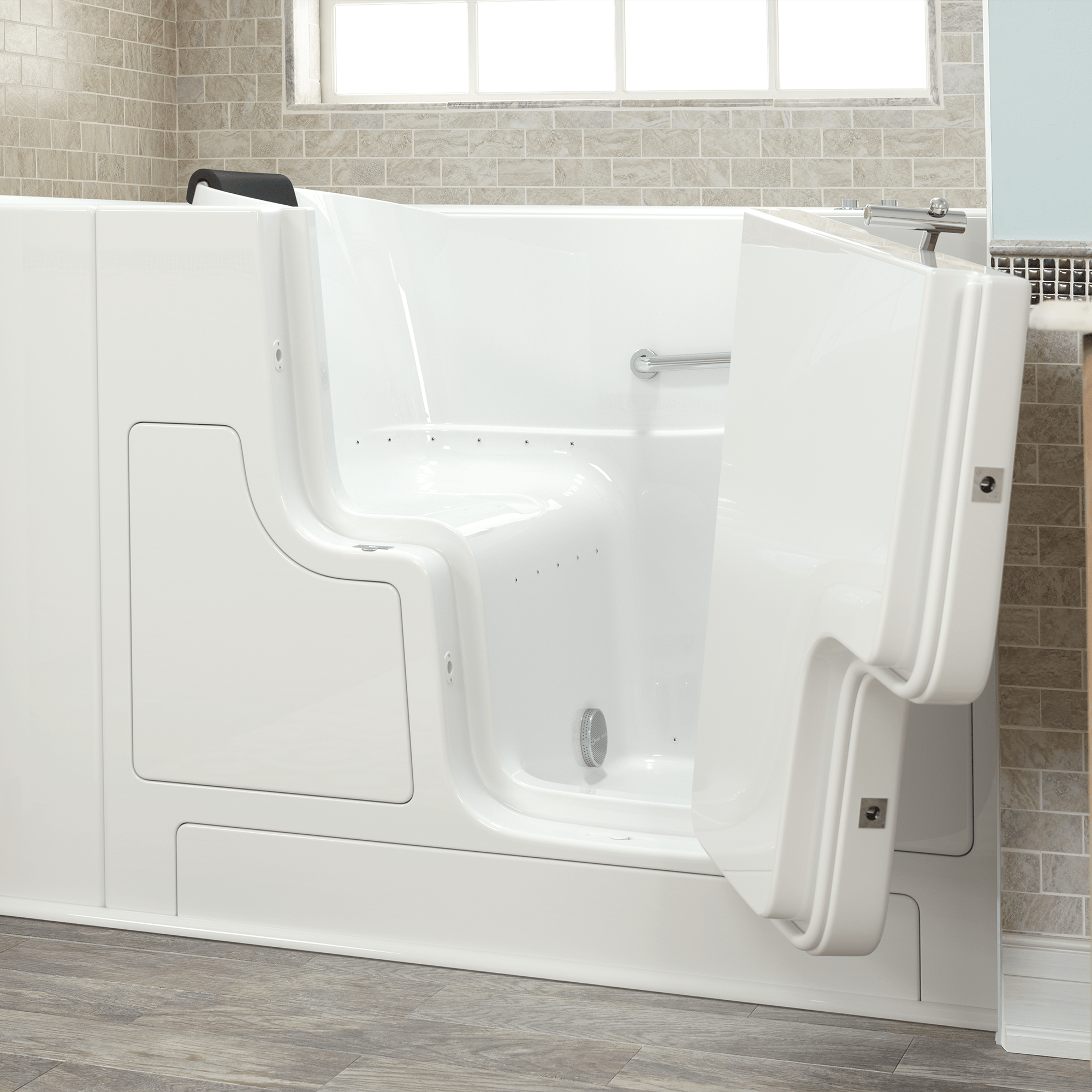 Gelcoat Premium Series 30 x 52  Inch Walk in Tub With Air Spa System   Right Hand Drain WIB WHITE